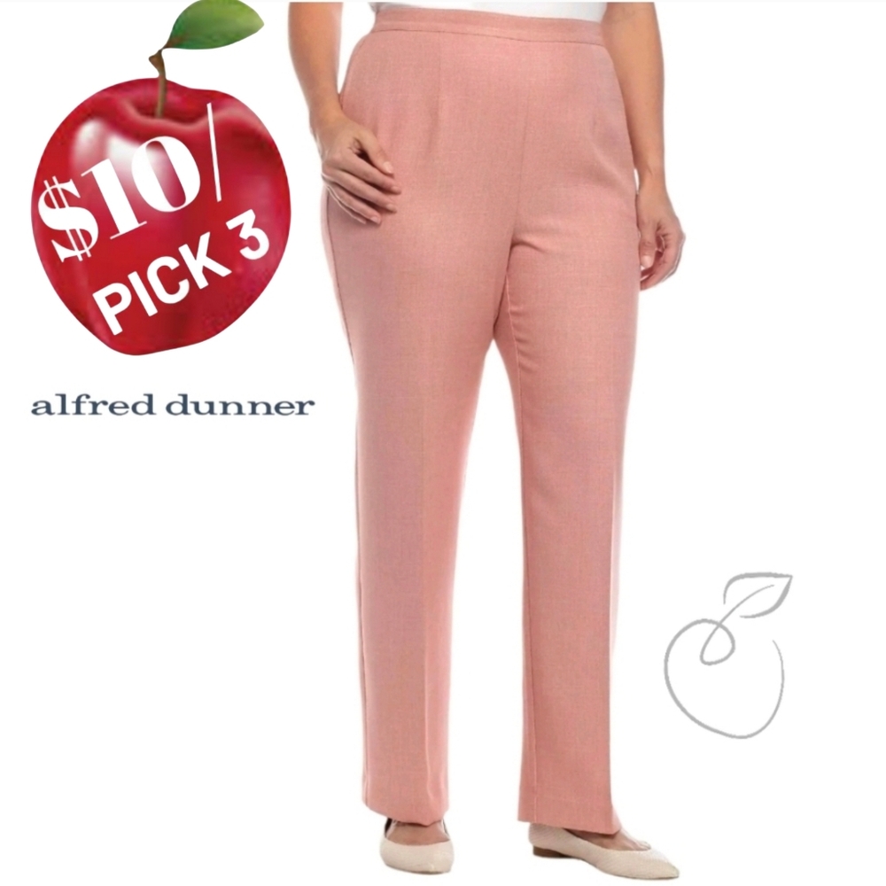 ALFRED DUNNER CLASSIC FIT PROPORTIONED MEDIUM PANT BLUSH S…